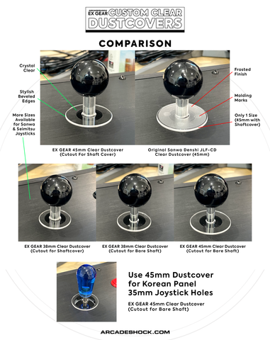 EX GEAR Clear Dust Covers for SANWA DENSHI HORI and IST Joysticks