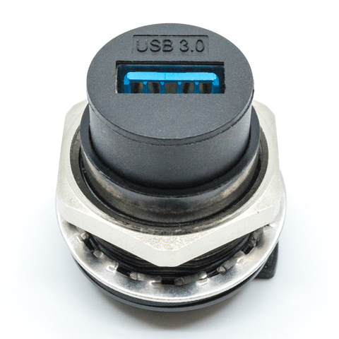 USB C to A Round Panel Mount Adapter Version 2 (USB 3.0)