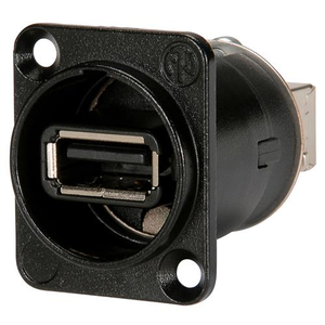NEUTRIK NAUSB Feed Through Reversible USB Gender Changer (Type A and B), Nickel D-Housing