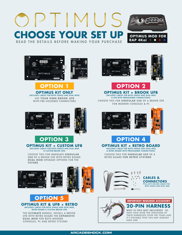 OPTIMUS MOD KIT for HORI RAP4 KAI (Plug and Play Kit for Brook Fighting Boards)