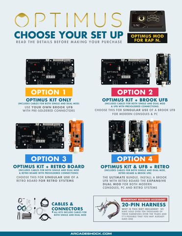 OPTIMUS MOD KIT for HORI RAP N (Plug and Play Kit for Brook Fighting Boards)