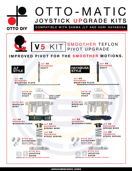 OTTO DIY JLF and Hayabusa Joystick Upgrade Kits - Choose TYPE OTTO DIY JLF and Hayabusa Joystick Upgrade Kits - Choose TYPE