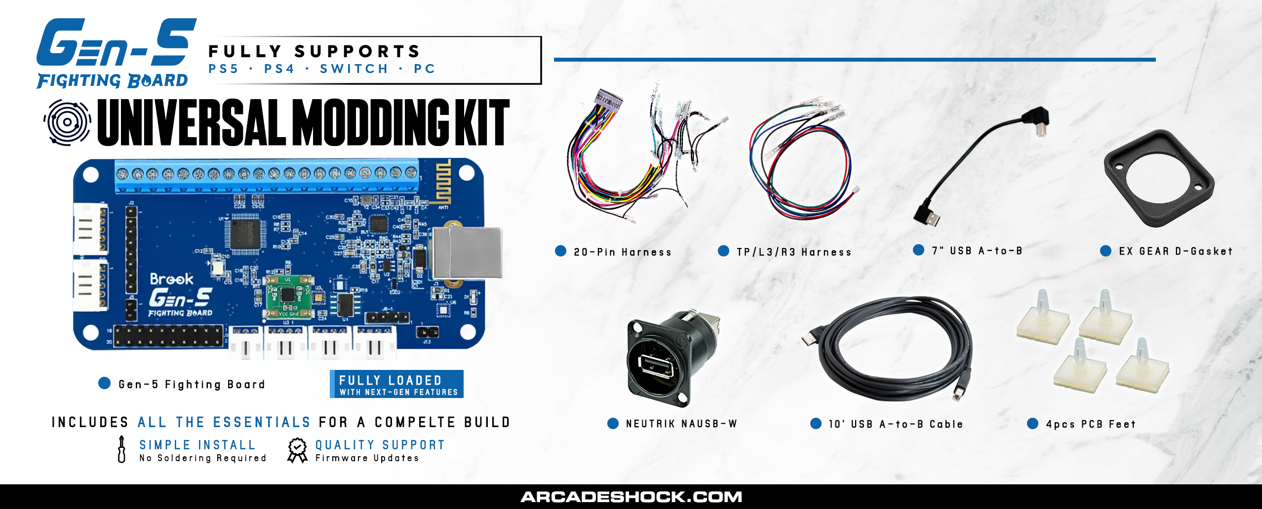 UNIVERSAL MODDING KIT: BROOK GEN-5 (PS4/5/PC/SW/SW2) – Arcade Shock UNIVERSAL MODDING KIT: BROOK GEN-5 (PS4/5/PC/SW/SW2) – Arcade Shock