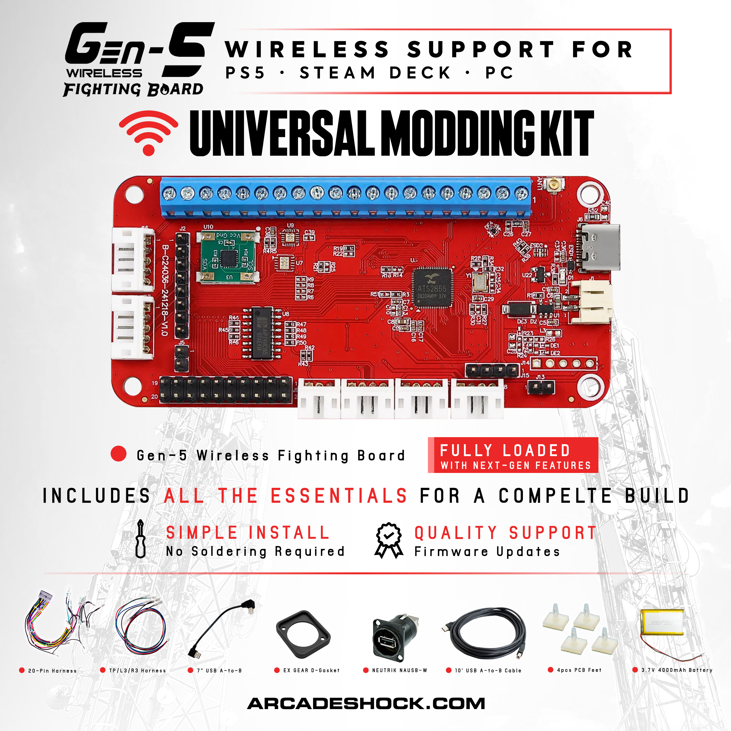 PWS FSレバー＆マウント/Brook Gen-5 PS5/Switch/PC Brook Gen-5 Native PS4/PS5/Switch/Switch 2 + PC Fighting Board