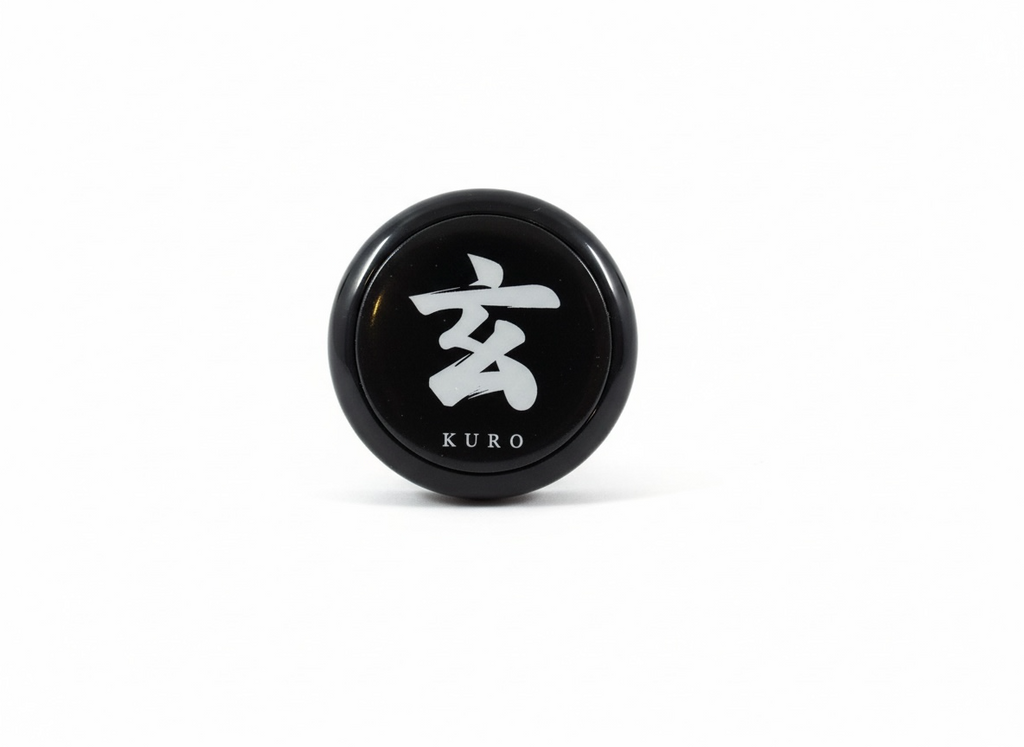 HORI KURO Pushbutton (30mm) – Custom KURO Kanji Print [SECRET SUNDAY]