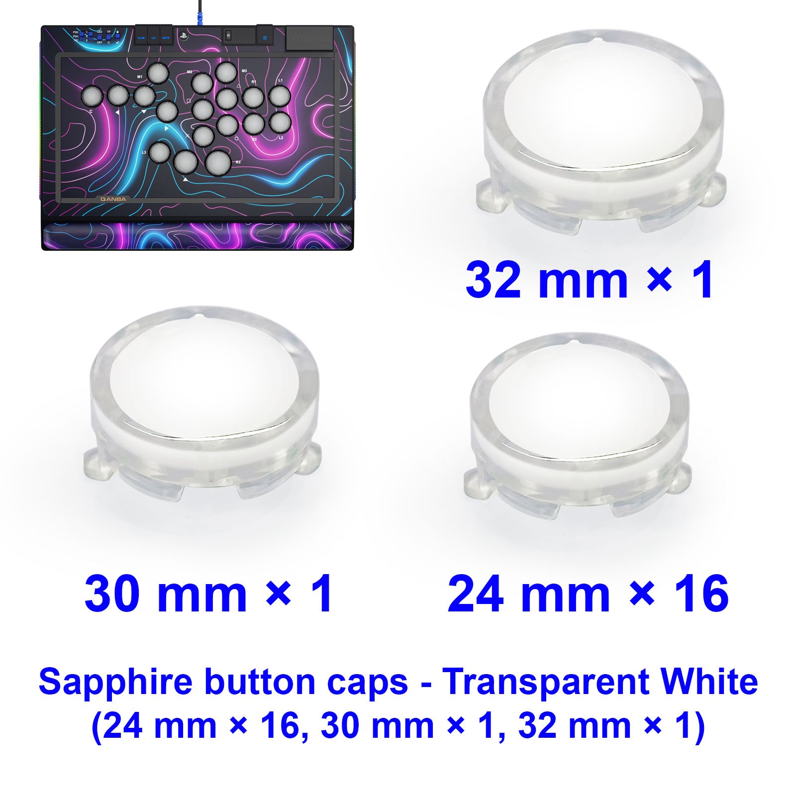 REPLACEMENT CAPS for QANBA SAPPHIRE Leverless Controller – Arcade