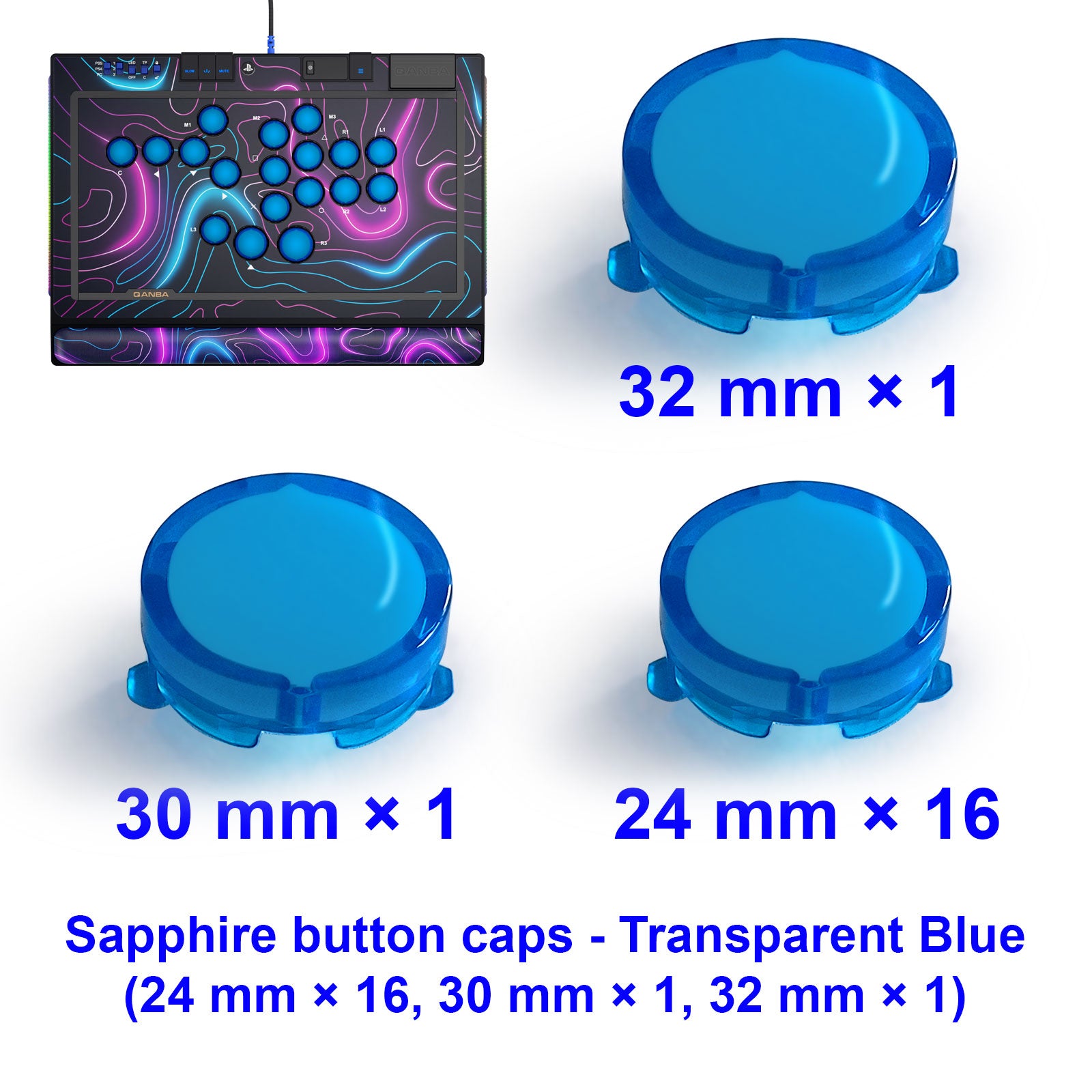 REPLACEMENT CAPS for QANBA SAPPHIRE Leverless Controller – Arcade