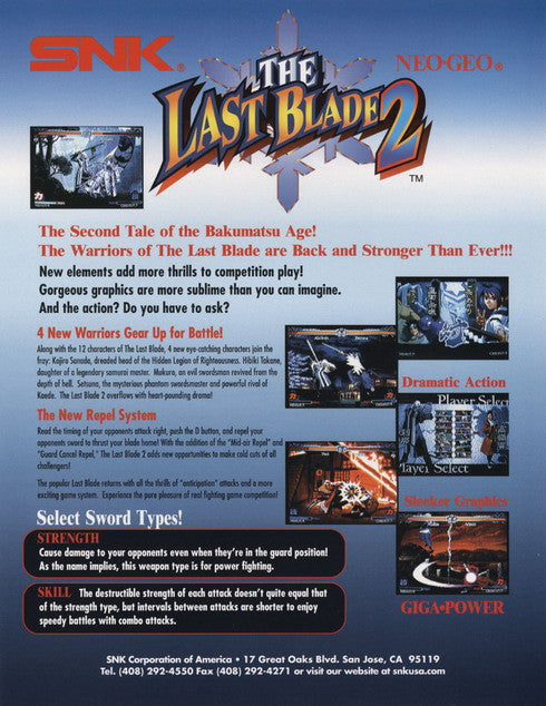 Last Blade 2 Arcade Flyer (English Version)